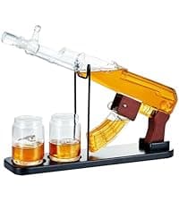 Kollea Whiskey Decanter Set with Grenade-Shaped Shot Glasses, Anniversary Birthday Gifts for Men Who Have Everything, Whiskey Gifts for Father, Husband, Boyfriend & Military Enthusiasts, Christmas