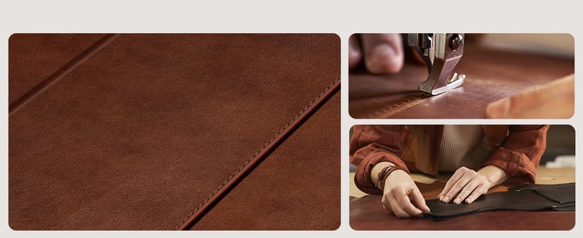 auaua Case for iPad Pro 11 Inch (M5/M4) 2025/2024, with Pencil Holder and Pocket, Multiple Angles Viewing, Magnetic Closure, Auto Sleep/Wake (Brown)