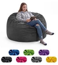 fond + found 5FT Bean Bag Chair for Adults - Giant Memory Foam Bean Bag with Removable Washable Cover, Large Comfy Bean Bag Chair with Handle & Side Pocket for Living Room, Bedroom, Gaming