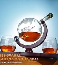 Gifts for Men Dad, Unique Christmas Anniversary Birthday Gift for Him Husband, 9 Oz Whiskey Decanter Set with 2 Oz Shot Glasses, Cool Persinalized Presents liquor dispenser for Home Bar