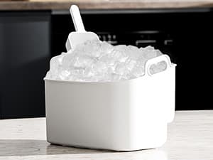 Antarctic Star Nugget Ice Makers Countertop with Auto-Cleaning, 35lbs/Day, Portable Sonic Ice Machine with Handle, Basket and Scoop for Home/Kitchen/Office/Camping(Stainless Steel Silver)