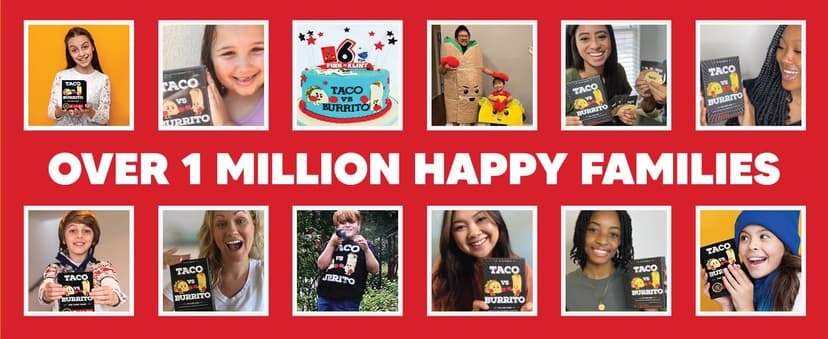 Taco vs Burrito - The Wildly Popular Surprisingly Strategic Card Game Created by a 7 Year Old - 5 Ways to Play - a Family-Friendly Party Game for Kids, Teens & Adults