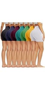 TNNZEET 7 Pack Biker Shorts for Women - 5''/8''/3'' High Waisted Workout Tummy Control Spandex Gym Shorts for Yoga Athletic