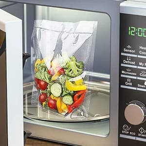 Vacuum Sealer Bags,Heavy Duty Pre-Cut Design Commercial Grade 4x6 Inch Food Sealable Bag for Heat Seal Food Storage, Seal Bag Boilsafe to 280°F Freezable, Resizable,Reuseable (100Pcs)