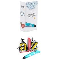 SCRIB3D P1 3D Printing Pen with Display - Includes 3D Pen, 3 Starter Colors of PLA Filament, Stencil Book + Project Guide, and Power adapter