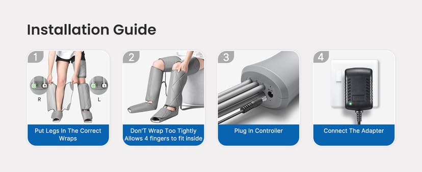 RENPHO Leg Compression Massager, Leg Massager Calf Massager for Circulation and Pain Relief, Effective for Father Mother Reduce Swelling, Grey