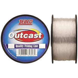 Zebco Outcast Monofilament Fishing Line, Low Memory and Stretch, High Tensile Strength