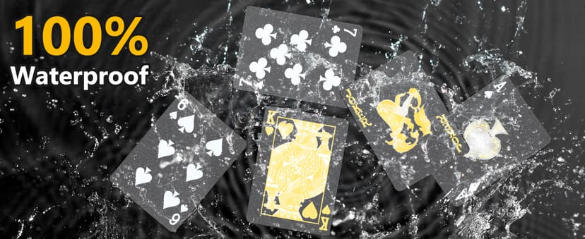BIERDORF Diamond Waterproof Black Playing Cards, Poker Cards, HD, Deck of Cards (Black)