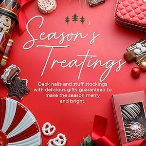 Christmas Gift Basket, Holiday Gourmet Treats- Variety Snack Crate- Candy Tray Food Assortment Idea- For Women, Men, Family 4 Section- Bonnie and Pop