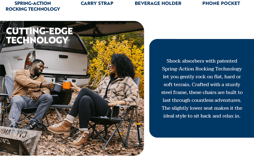 GCI Outdoor Kickback Rocker Outdoor Rocking Chair with Beverage Holder