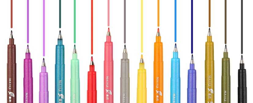 Sign Brush Pen, 15pcs Calligraphy pen Flair Pens Fine Point(0.4mm) Assorted Colors, Felt Tip Pens Art Brush Marker, Journaling Pen Set for Beginners Adult Hand Lettering Calligraphy