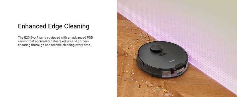 Eureka E20 Evo Plus Robot Vacuum and Mop Combo, 10,000Pa Suction Robot Vacuum Cleaner Bagless Self-Emptying Station, 45-Day Capacity Anti-Hair-Tangling Side Brush Mop Lifting App Control LiDAR Nav