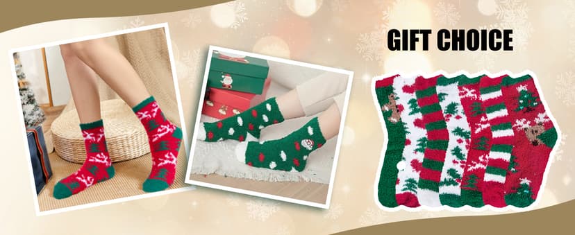 Womens Winter Fuzzy Socks Cozy Fluffy Sock Warm Fuzzy Christmas Socks for Women