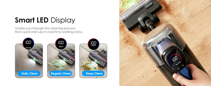 Tineco Pure ONE S50 Pro Cordless Stick Vacuum Cleaner, 200AW Powerful Suction, Zero Tangle Brush, 95Min Runtime, 180° Foldable Tube, 120° Green Light, Easily Tackles Large Debris Stick Vacuum