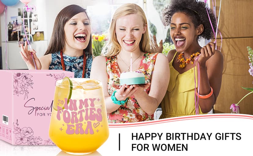 40th Birthday Gifts For Her - In My 40s Era Wine Glass, Best 40th Birthday Gifts For Women, 40 Years Old Gifts For Sister, Son, Daughter, Mom, Best Friend, Birthday Glass For Decorations, 18oz