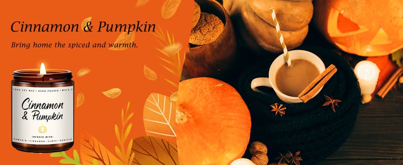Auelife Fall Candle Set | 4 Pack Scented Candles for Home - Candle Gifts for Women Men, Soy Candles Home Scented | Autumn Fragrance of - Apple Pie/Cinnamon/Harvest/Wreath B0CC98RMFT
