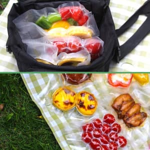 Vacuum Sealer Bags,Heavy Duty Pre-Cut Design Commercial Grade 4x6 Inch Food Sealable Bag for Heat Seal Food Storage, Seal Bag Boilsafe to 280°F Freezable, Resizable,Reuseable (100Pcs)