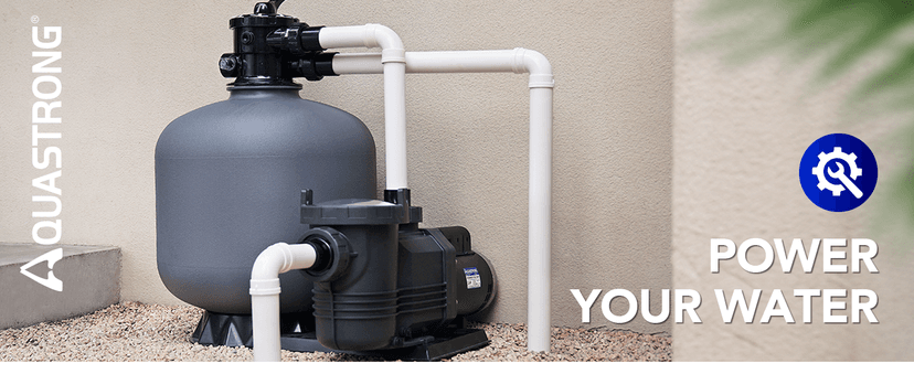 AQUASTRONG In/Above Ground Pool Pump Pure Copper Motor Energy Efficient High Flow Powerful Self Primming Swimming Pool Pumps with Filter Basket, Grey