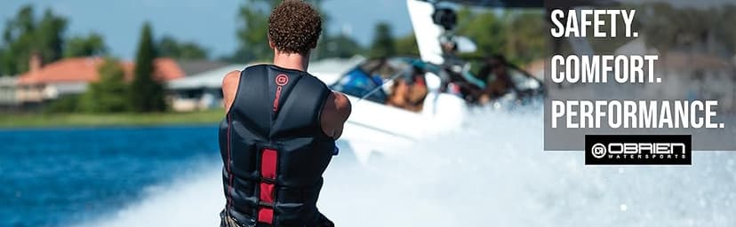 O'Brien Men's Recon US Coast Guard Approved Level 70 Buoyancy for Waterskiing, Wakeboarding, Surfing and Boating, Red, Large