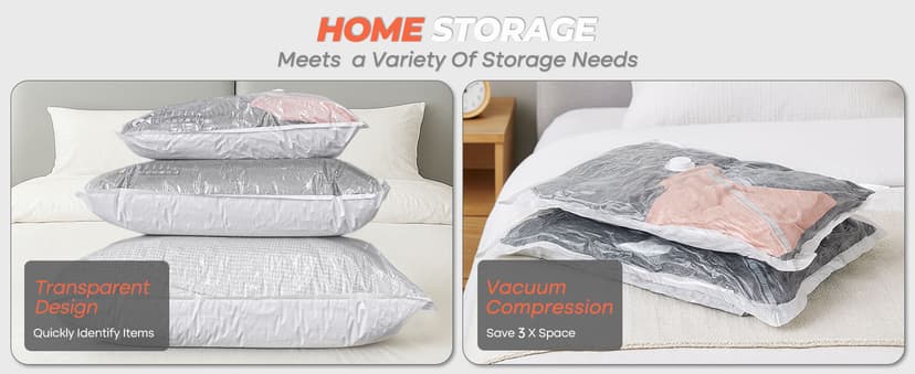 Vacuum Seal Bags for Clothing with Rechargeable Cordless Pump, 12 Pack Compression Packing Bags, Space Saver Storage for Seasonal Clothes Bedding Blanket Pillows Comforters Luggage Travel