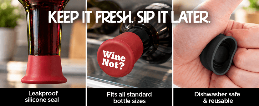 Funny Silicone Wine Stopper Set – Must-Have Wine Accessories & Perfect Wine Gifts for Women & Men – Airtight & Reusable
