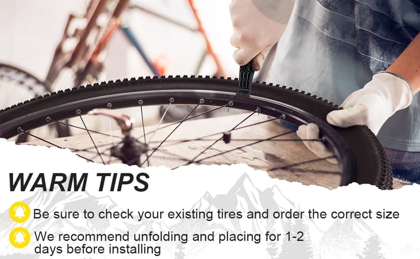 Hapleby 2PCS Premium Folding Bike Tires 26x1.95 Inch (50-559mm), Replacement Mountain Bike Tires 60 TPI Puncture-Resistant, Came with 2PCS Tire levers