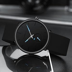 CRRJU Men’s Women Watch Casual Stylish Waterproof Quartz Unisex Wristwatches, Ultra Thin Watches for Men Women, Colorful Silicone Band