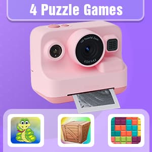 Kids Camera Instant Print,1080P Kids Instant Cameras That Print Photos,Christmas Birthday Gifts for Girls Age 3-12,Portable Toy for 3 4 5 6 7 8 9 10 Year Old Girls Boys Pink