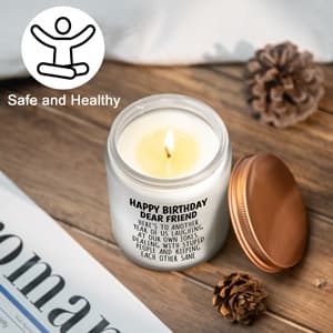 Happy Birthday Gifts for Women - Funny Gift for Best Friend Coworker Classmate Bestie Present Lavender Candle