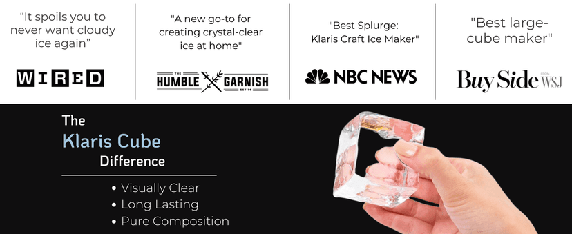 Clear Ice Maker - Makes 4 Large, 2" Crystal Clear Ice Cubes in 8 to 12 Hours - Great for Cocktails, Whiskey & Bourbon - Compact Countertop Ice Maker - Stainless Steel Shell - Reusable Ice Tray