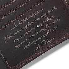 Personalized Engraved Leather Wallet for Dad Son Husband Boyfriend - Perfect for Christmas Anniversary Birthday Fathers Day Valentines Graduation Wedding - Custom Love Message Bifold Wallets for Men