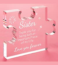 to My Bestie Gifts - Best Friends Christmas Birthday Gifts for Women Acrylic Puzzle Plaque Desk Decorations for Best Friend Sister Girls Women BFF Friendship Card - 3.35 x 2.76 Inch