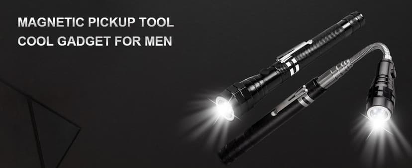 Magnetic Flashlight Gifts for Men Stocking Stuffers for Men Adults Pickup Tool Cool Extendable Magnet Telescoping Gadgets Christmas Birthday for Dad Him Husband Boyfriend Grandpa Handyman Mechanics