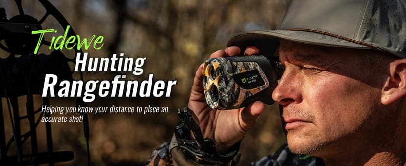 TIDEWE Hunting Rangefinder with Rechargeable Battery, 700/1000Y Camo Laser Range Finder 6X Magnification, Distance/Angle/Speed/Scan Multi Functional Water-Resistant Rangefinder with Case