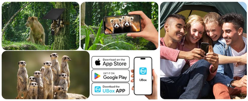 4G LTE Cellular Trail Cameras 2K 360° View Live Streaming Game Camera Built-in SIM Card with Motion Activated Color Night Vision Remote Phone Access Solar Powered Trail Camera IP65 Waterproof 2 Pack