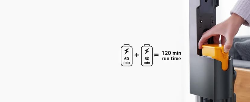 LG CordZero Cordless Stick Vacuum, 2 Batteries, 120 Min Run Time, Powerful Cleaning for Carpet, Hard Floors & Pet Hair, Lightweight, High-Capacity Dust Bin, 10-Year Motor Warranty, A926KSM (Renewed)