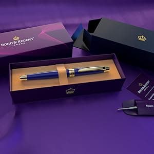 Royal Blue & 24 Karat Gold - Certified Luxury Grade Rollerball Pen | Nice Gift for Men & Women