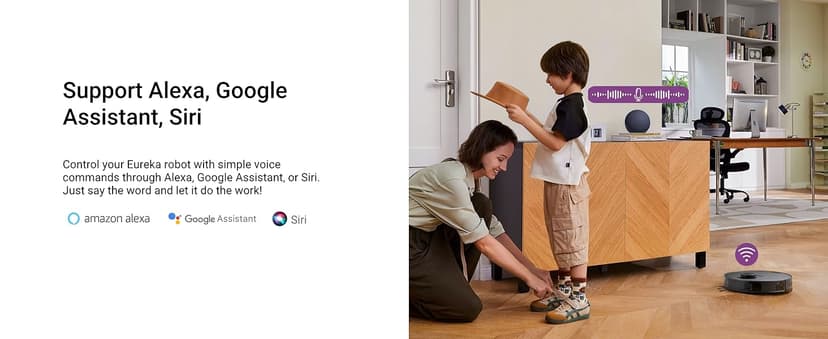 Eureka E20 Evo Plus Robot Vacuum and Mop Combo, 10,000Pa Suction Robot Vacuum Cleaner Bagless Self-Emptying Station, 45-Day Capacity Anti-Hair-Tangling Side Brush Mop Lifting App Control LiDAR Nav