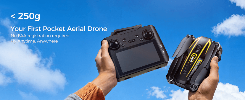 FPV Drone with Camera 4K for Adults,Big Screen on Remote Controller,2 pcs Batteries and Carrying Case,Gift for Men,Easy Fly Quadcopter for Beginners with Optical Flow Positioning