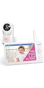 VTech Baby Monitor No WiFi – 19Hr Video Battery, 1000ft Range, Night Vision, Two-Way Talk, Temperature Sensor, Sound-Activated Screen, Lullabies | VM819