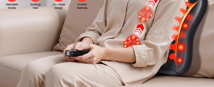 Shiatsu Back Massager with Heat : Up and Down Rolling Massage - Electric Back Massager for Pain Relief Deep Tissue - Heated Lower Back Massager for Office, Home Use