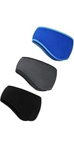 BBTO 3 Pcs Fleece Ear Warmers Muffs for Men Women Headband Ear Muffs Winter Covers for Cold Weather Running Cycling Ski