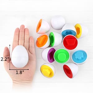 VUIYA Toddler Toys - Color Matching Egg Set - Educational Color, Shapes and Sorting Recognition Skills - Puzzle for Kid Baby Boy Girl, Easter Basket Gift (6 Eggs) B08RRM7V1P