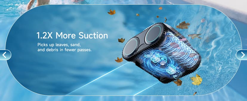 WYBOT C1 Cordless Robotic Pool Cleaner, 4-in-1 Pool Vacuum for Inground Pools & Above Ground Pool Up to 150 Mins Runtime, Power Suction with Smart Navigation & APP Control (Lake Green)