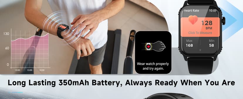 TRAUSI TRAUSI Smart Watches for Women Men, 1.83" HD Smartwatch with 110 Sports Modes, IP67 Waterproof, Bluetooth Call and Music Control;Heart Rate and Sleep Monitor (Black)