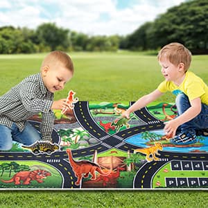 Kiddiworld Dinosaur Toys for 3 4 5 Year Old Boys Gifts, Dinosaurs Toys for Kids 3-5-7, Dino Figures Activity Play Mat Christmas Birthday Gifts for Girls Toddler Toy Age 2-4