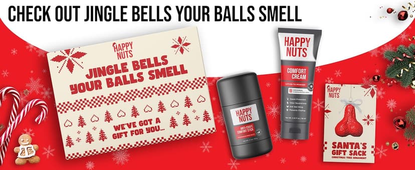 HAPPY NUTS Comfort Cream Deodorant For Men: Anti-Chafing Sweat Defense, Odor Control, Aluminum-Free Mens Deodorant & Travel Essential for Men's Private Parts 3.4 fl oz (Original)