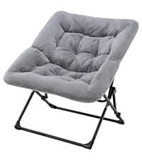 Oakham Comfy Chair for Adults, Soft Faux Fur Folding Lounge for Bedroom Living Room Dorm Rooms Flexible Reading Chair for Teens Kids, X-Large Foldable (Faux Fur-Grey)