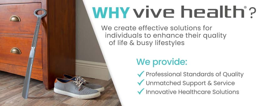 Vive Long Shoe Horn with Handle for Seniors (23") - Sock Remover and Long Handled Shoehorn for Men & Women