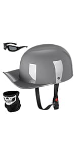 Yesmotor Baseball Motorcycle Helmet Half Cap for Bike Cruiser Chopper Moped Scooter- Dot Approved